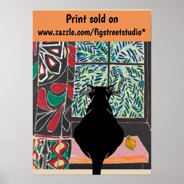 Affiche Cat Under Window, après l'affiche de Matisse (Devant)