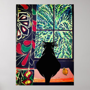 Affiche Cat Under Window, après l'affiche de Matisse