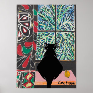 Affiche Cat Under Window, Gracias, modifier le texte