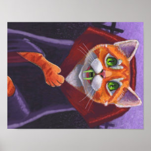Affiche Cat Vampire Orange Tabby