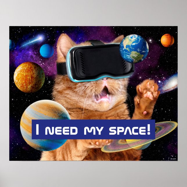 Affiche Cat VR dans l'espace (Devant)
