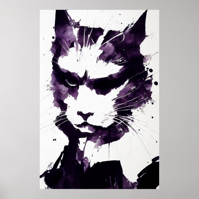 Affiche Cat Wild Nature Esprit libre Art Peinture de pince (Devant)