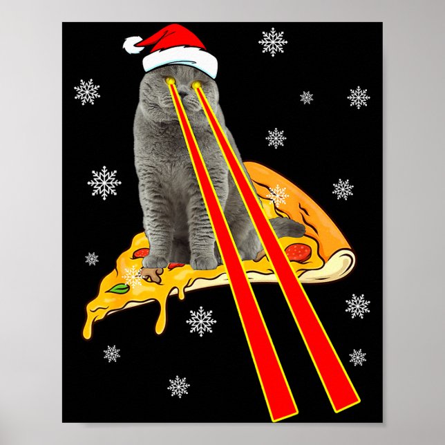Affiche Cat With Laser Eyes Funny Zza Cat Christmas  (Devant)