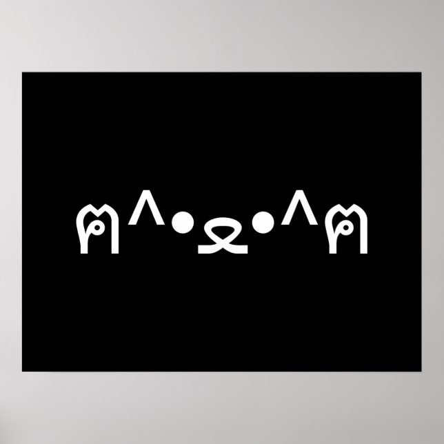 Affiche Cat With Paws Emoticon ฅ^•ﻌ•^ฅ Japanese Kaomoji Po (Devant)