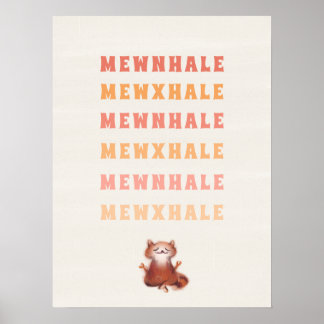 Affiche Cat Yoga Meditation Stress Relief Inhale Exhale