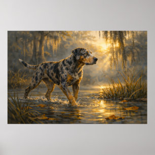 Affiche Catahoula Sunrise   Art pour chien de chasse   Aff