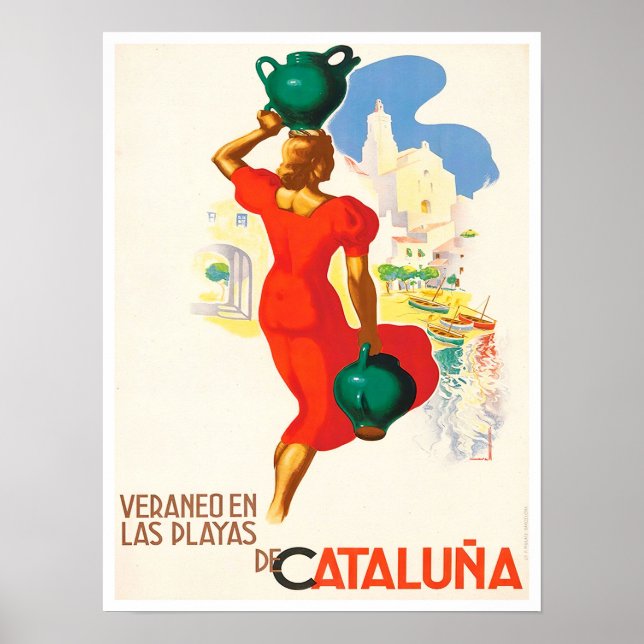 Affiche Catalogne Espagne voyage millésime (Devant)