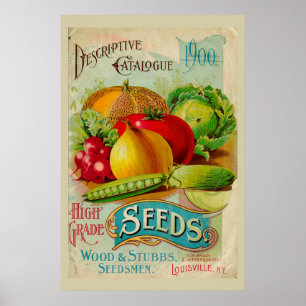 Affiche Catalogue vintage de jardinage de graines végétale