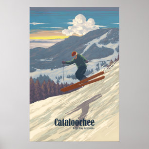 Affiche Cataloochee Maggie Valley Caroline du Nord USA Ski