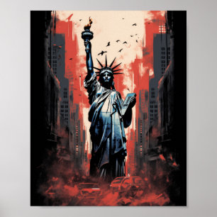 Affiche Catastrophe autour de la statue de la Liberté