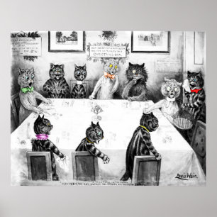 Affiche Catastrophe de Noël de chats par Louis Wain