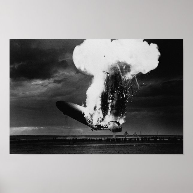 Affiche Catastrophe du Hindenburg - Zeppelin Explosion Pho (Devant)