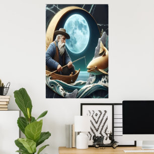 Affiche Catch sur la lune du pêcheur