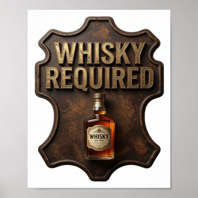 Affiche Catchy Gold WHISKY OBLIGATOIRE (Devant)