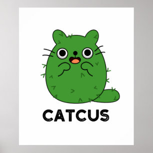 Affiche Catcus Funny Chat Cactus Pun