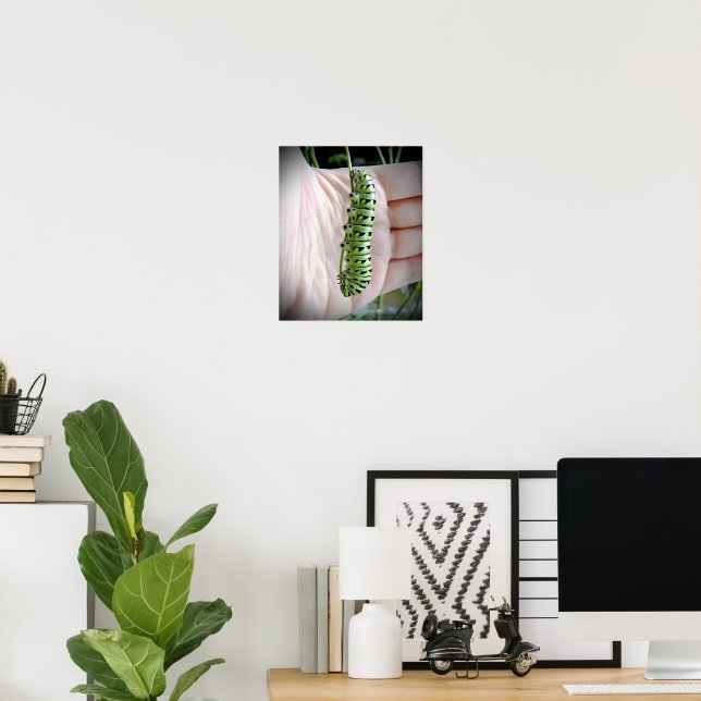 Affiche Caterpillar noire (Bureau à domicile)