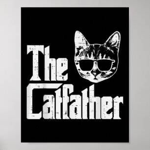 Affiche Catfather Funny Chat Papa Fête des pères Movie Pun