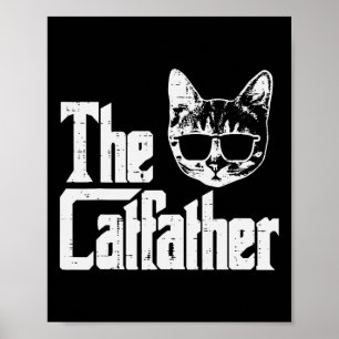Affiche Catfather Funny Chat Papa Fête des pères Movie Pun