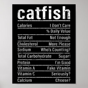Affiche Catfish Faits amusant Pêcheur Amoureux Pêche Graph