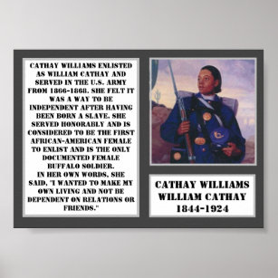 Affiche Cathay Williams Buffalo Soldier Première Armée de 