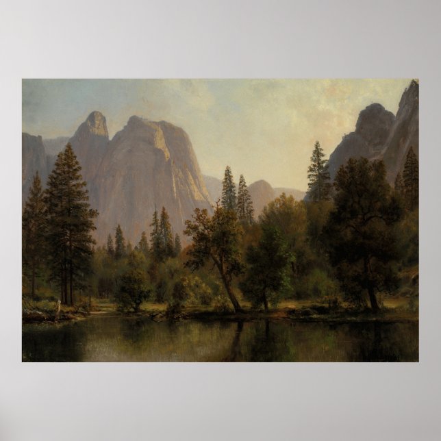 Affiche Cathedral Rocks, Yosemite Valley Albert Bierstadt (Devant)