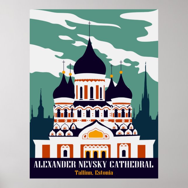Affiche Cathédrale Alexandre-Nevski, Tallinn, Estonie (Devant)