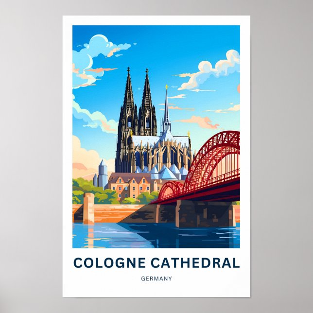 Affiche Cathédrale de Cologne Allemagne Imprimer (Devant)