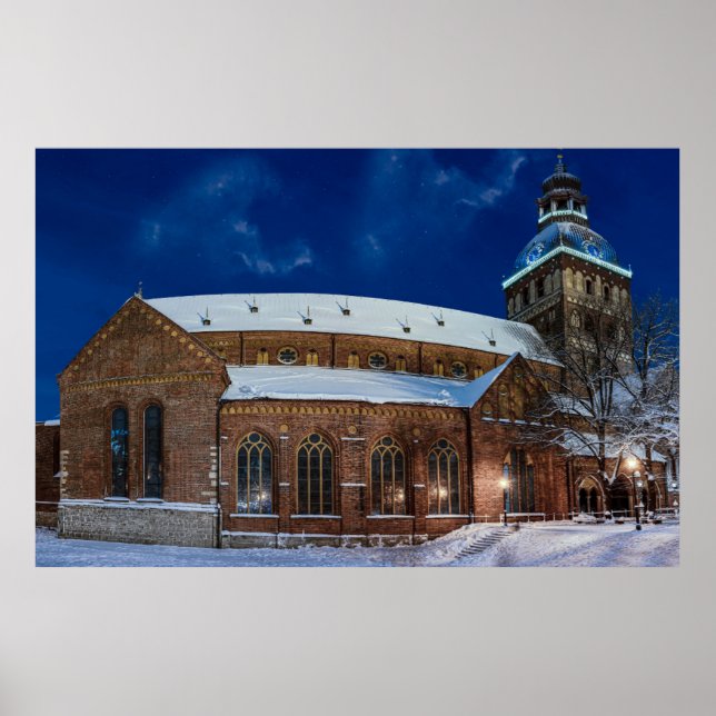 Affiche Cathédrale de Dôme sur Dome carré à Riga, Lettonie (Devant)