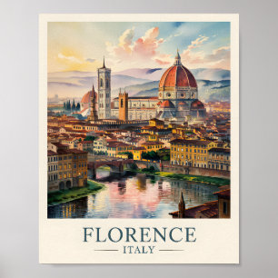 Affiche Cathédrale de la Duomo de Florence aquarelle sur f