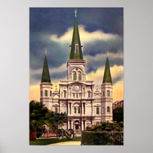 Affiche Cathédrale de la Nouvelle-Orléans Louisiane St