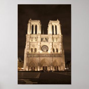 Affiche Cathédrale de Notre Dame la nuit