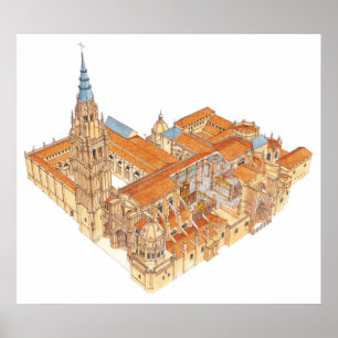 Affiche Cathédrale de Tolède. Espagne