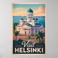 Cathédrale d'Helsinki Finlande Voyage Art Vintage