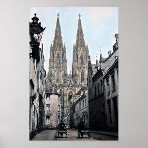 Affiche Cathédrale Eglise St Peter Cologne Allemagne 1910