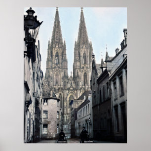 Affiche Cathédrale Eglise St Peter Cologne Allemagne 1910