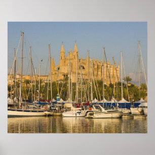 Affiche Cathédrale et marina, Palma, Majorque, Espagne 2