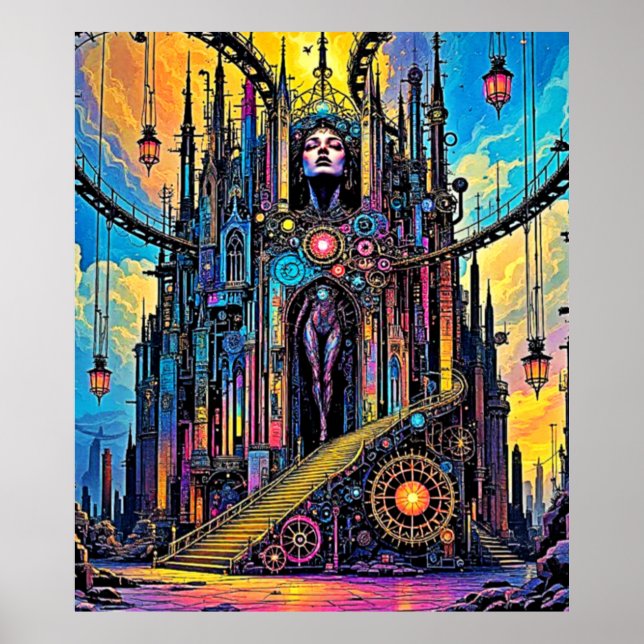 Affiche Cathédrale mystique de Steampunk (Devant)