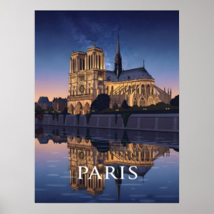 Affiche Cathédrale Notre-Dame Paris France