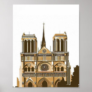 Affiche Cathédrale Notre-Dame Spier, Paris France