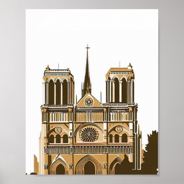 Affiche Cathédrale Notre-Dame Spier, Paris France (Devant)