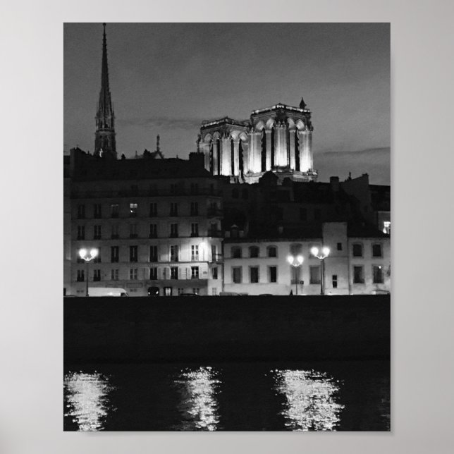 Affiche Cathédrale Notre-Dame sur l'affiche de la Seine (Devant)