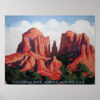 AFFICHE CATHÉDRALE, ROCK, SEDONA, ARIZONA, U.S.A.