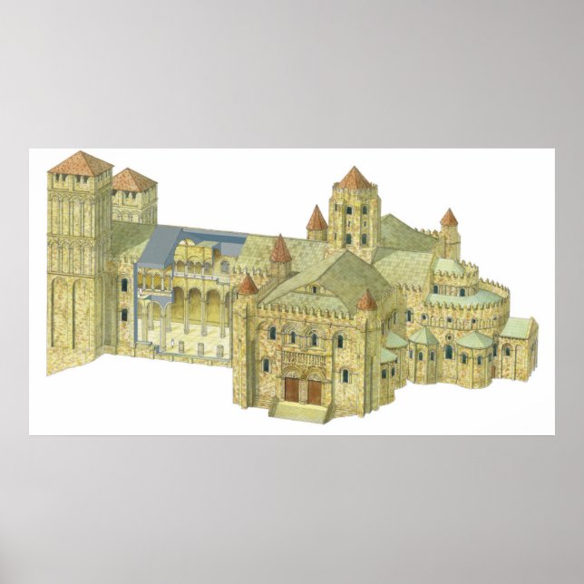 Affiche Cathédrale romane de Saint Jacques de Compostelle. (Devant)