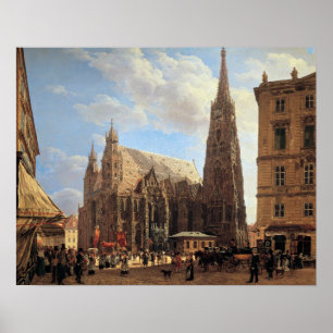Affiche Cathédrale Saint-Étienne de Rudolf von Alt à Vienn