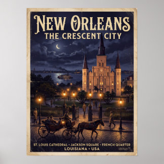 Affiche Cathédrale Saint-Louis de La Nouvelle-Orléans Jack