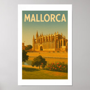 Affiche Cathédrale Vintage Rétro de Majorque