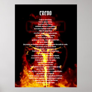 Affiche CATHOLIC NICENE CREED in LATIN CRUCIFIXION TRINITY