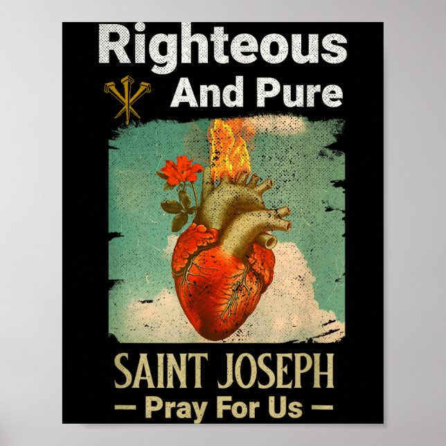 Affiche Catholic St. Joseph, Patron Saint Of Fathers, Pray (Devant)