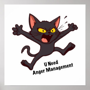 Affiche Catitude - Chat Noir Angy Funny Pun