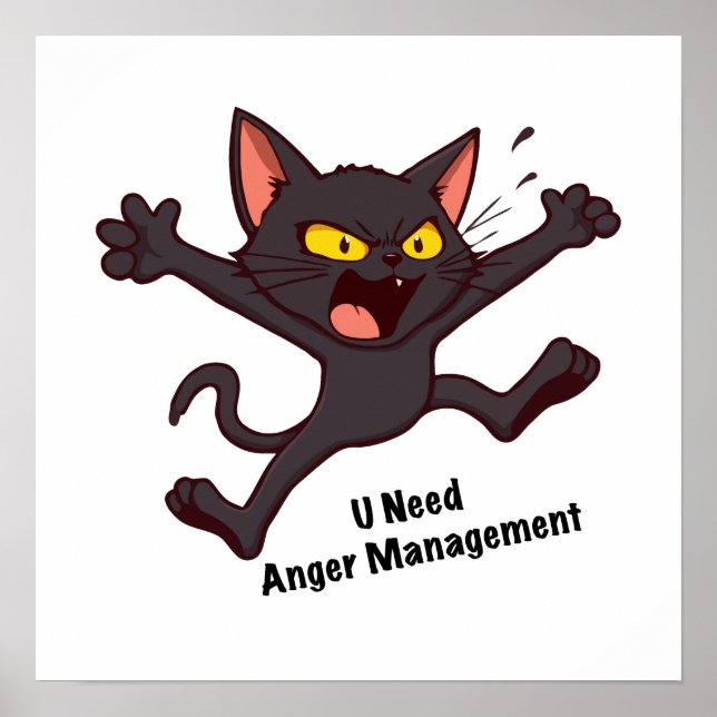 Affiche Catitude - Chat Noir Angy Funny Pun (Devant)